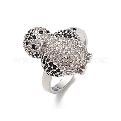 Penguin Clear & Black Cubic Zirconia Cuff Ring&nbsp;RJEW-M146-05P