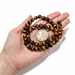 Natural Tiger Eye Beads Strands&nbsp;G-J303-11-8mm