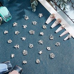 32Pcs 8 Style Crown Alloy Rhinestone Nail Art Cabochons&nbsp;MRMJ-FH0001-20