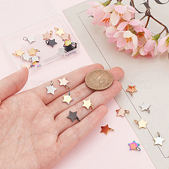 26Pcs 5 Colors 304 Stainless Steel Charms&nbsp;STAS-BC0003-76