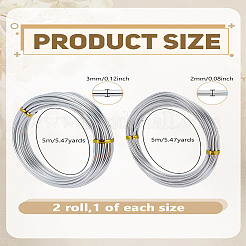 2 Rolls 2 Styles Round Aluminum Wire&nbsp;AW-LP0001-06E-03