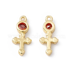 Brass Micro Pave Cubic Zirconia Pendants&nbsp;X-ZIRC-H124-05G