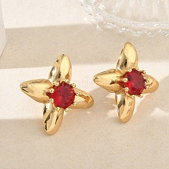 304 Stainless Steel Pave Cubic Zirconia Stud Earrings&nbsp;SA-CBA2696-30G-02