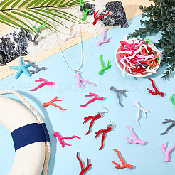 70Pcs 7 Colors Opaque Acrylic Imitation Coral Beads Strands&nbsp;SACR-SC0001-38