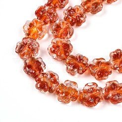 Luminous Handmade Gold Foil Glass Beads Strands&nbsp;FOIL-N029-01C