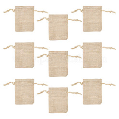20Pcs Rectangle Polyester Imitation Burlap Packing Pouches Drawstring Bags&nbsp;ABAG-TA0001-96A