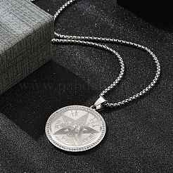201 Stainless Steel Rhinestone Pendant Necklaces for Women&nbsp;LS-NJEW-U021-01P