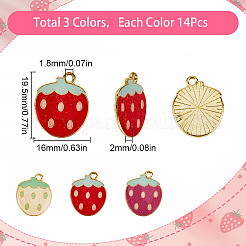42Pcs 3 Colors Light Gold Plated Alloy Enamel Pendants&nbsp;FIND-SC0013-21