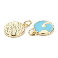 Brass Enamel Pendants&nbsp;ZIRC-J041-03C