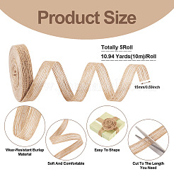 10M Braided Burlap Ribbon&nbsp;OCOR-TAC0015-13B