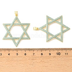Brass Micro Pave Sky Blue Cubic Zirconia Pendants&nbsp;CU-CBA6938-04G-01