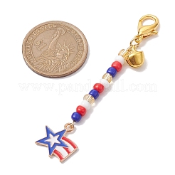 3Pcs Independence Day Alloy Enamel Pendant Decorations&nbsp;HJEW-MZ00045