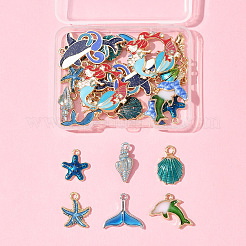 24Pcs 12 Styles Alloy Enamel Pendants&nbsp;FIND-FS0004-19