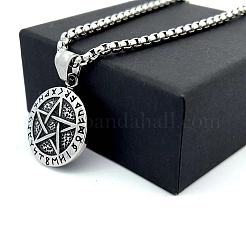 Retro 304 Stainless Steel Nordic Viking Star Pendant Necklaces for Men&nbsp;LS-AA7658