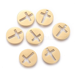 Ion Plating(IP) 304 Stainless Steel Hollow Cabochons&nbsp;STAS-H100-06G