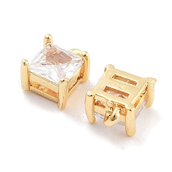 Brass with Clear Cubic Zirconia Charms&nbsp;KK-P271-28G