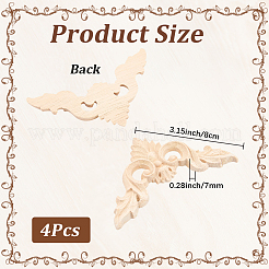 Rubber Wood Carved Onlay Applique&nbsp;AJEW-CP0010-69
