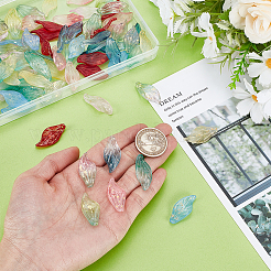 100Pcs 10 Colors Handmade Lampwork Gold Foil Frosted Pendants&nbsp;LAMP-GA0001-15