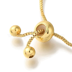 Rack Plating Brass Micro Pave Clear Cubic Zirconia Box Chain Ring with Star Link Slider Bracelets&nbsp;BJEW-H614-07G
