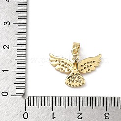 Brass Micro Pave Clear Cubic Zirconia Pendants&nbsp;KK-F924-10G