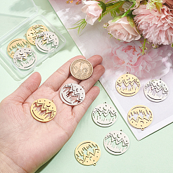 12Pcs 2 Colors 201 Stainless Steel Pendants&nbsp;STAS-DC0011-01