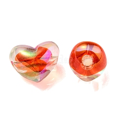 Two Tone UV Plating Transparent Acrylic European Beads&nbsp;X-OACR-F004-06C