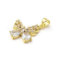 Brass Micro Pave Cubic Zirconia Pendants&nbsp;FIND-Z023-10A