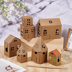7Sets 7 Styles House Kraft Paper Gift Packing Boxes&nbsp;CON-PH0003-53