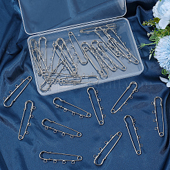 30Pcs Iron Brooch Findings&nbsp;IFIN-SC0002-10B-P