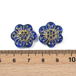 Baking Paint and Golden Metal Enlaced Glass Beads&nbsp;DGLA-T004-09K