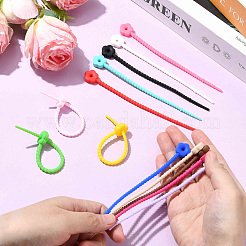 30Pcs Flower Shape Silicone Cable Zip Ties&nbsp;AJEW-YW0002-05