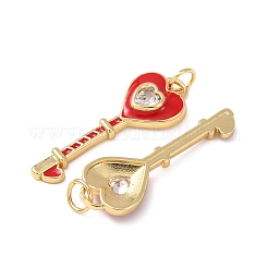 Brass Micro Pave Cubic Zirconia Pendants&nbsp;KK-C143-29G