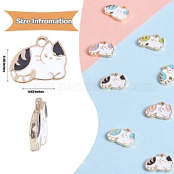 25 Pieces Cat Enamel Charm Pendant Kitten Charm Cute Cat Animal Pendant Mixed Color for Jewelry Necklace Earring Nracelet Making Crafts&nbsp;JX734A