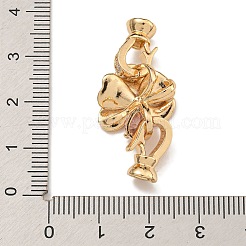 Brass Micro Pave Clear Cubic Zirconia Fold Over Clasps&nbsp;KK-U037-22G-02