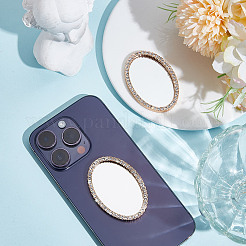 2Pcs Alloy Rhinestones & Glass Makeup Mirror&nbsp;AJEW-DR0001-88F-G