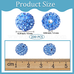 200Pcs Pave Disco Ball Beads&nbsp;RB-PA0001-11D