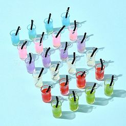 24Pcs 6 Colors Plastic Imitation Drink Pendants&nbsp;CRES-FS0001-27