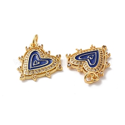 Rack Plating Brass Micro Pave Clear Cubic Zirconia Charms&nbsp;KK-D074-04G-06