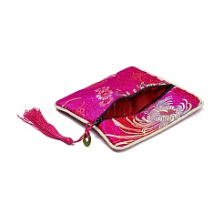Chinese Brocade Tassel Zipper Jewelry Bag Gift Pouch&nbsp;ABAG-F005-10
