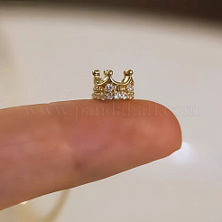 925 Sterling Silver Micro Pave Clear Cubic Zirconia Crown Pendant Necklaces for Women&nbsp;FS-WG2E0A9-01