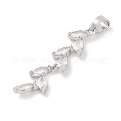 Rack Plating Brass Micro Pave Cubic Zirconia Pendants&nbsp;LS-KK-F881-01P