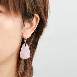 Brass & Rose Quartz Dangle Earrings&nbsp;FS-WGAFFE8-01