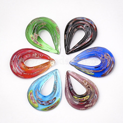 Handmade Gold Sand Lampwork Big Pendants&nbsp;LAMP-S189-11-B