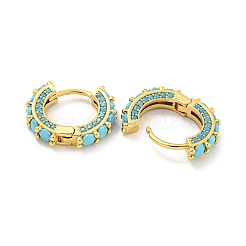 Rack Plating Brass Micro Pave Cubic Zirconia Hoop Earring&nbsp;EJEW-C102-13G