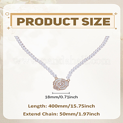 1Pc Valentine's Day Camellia Flower Alloy & Plastic Pearl Pendant Choker Necklaces&nbsp;NJEW-LP0004-28