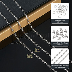 5M 304 Stainless Steel Rectangle Link Chains&nbsp;CHS-TA0001-55