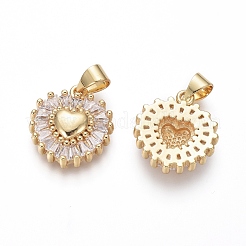 Brass Micro Pave Cubic Zirconia Pendants&nbsp;ZIRC-I032-02G