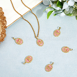 6Pcs Brass Enamel Pendants&nbsp;KK-BBC0020-53