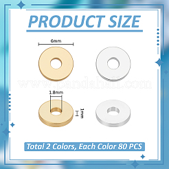 160Pcs 2 Colors Brass Spacer Beads&nbsp;KK-UN0005-18