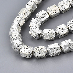 Electroplated Natural Lava Rock Beads Strands&nbsp;G-T114-65S